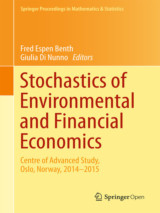 Title details for Stochastics of Environmental and Financial Economics by Fred Espen Benth - Wait list